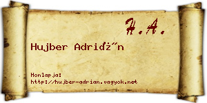 Hujber Adrián névjegykártya