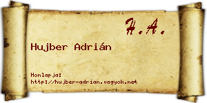 Hujber Adrián névjegykártya